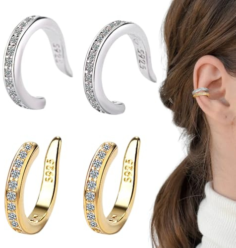 XPEX Due coppieGenerico orecchini a clip per orecchie, correttori per orecchie, non perforanti, per donna, portatili e regolabili cerotti orecchie a sventola