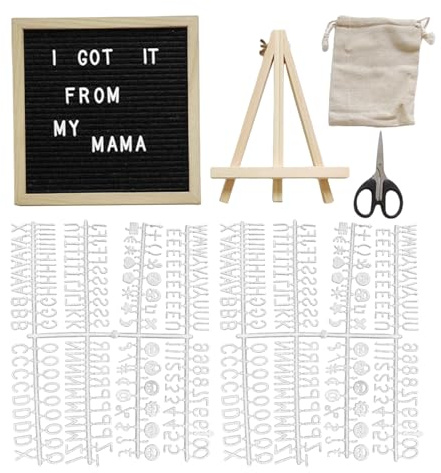 Fangssiy Lavagne Con Lettere Intercambiabili - Lavagna Avvisi,Cornice In Feltro E Legno Rustico 25X25 Cm Per Ristorante Classe Eventi Natale