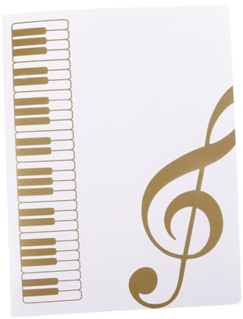 UTHCLO Notenmappe mit Seiten Fächermappe für Musiker und Büro Eleganter Weißer und Goldfarbener Dokumentenordner Tragbarer Organizer für Notenblätter und Wichtige Dateien