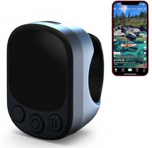 Fingerspitzen Scrolling Ring,2in1 Touchpad Bluetooth5.4 Page Turner & Maus für Tik Tok i-Phone iPad,Tragbare Handheld Bluetooth Maus mit Fernbedienung,Kabellose Finger Scroller Fernauslöser Controller