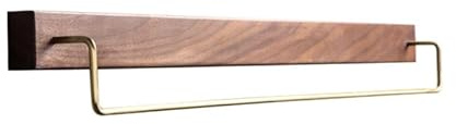 Toallero de Pared de Madera Maciza de Nogal Oscuro, Estante Colgante Grande para Toallas, Organizador Compacto sin Taladro para Baño y Cocina, Espacio para Toallas y Accesorios
