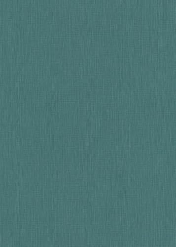 Sanders & Sanders papier peint lin bleu canard 53 cm x 10.05 m