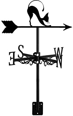 OIFAODAO, Girouette élégante en Forme de Chat, Ornement métal, indicateur Direction du Vent, toits Cour, girouette, décoration extérieure Jardin et Ferme, C,Girouette(A)