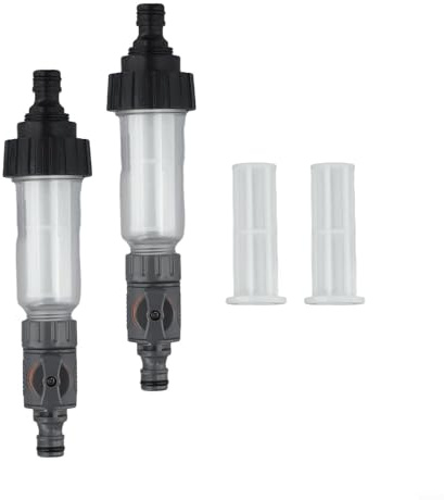 Allthingstore Lot de 2 filtres à eau avec valve de régulation, pour camping-car et yacht, filtre de 0,15 mm pour irrigation de jardin et nettoyeur haute pression