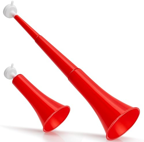 Vuvuzela Foldable Loud Noise Maker Folding Stadium Horn for Football World Cup Games Sports Events Graduations Portable Red 23 Inch