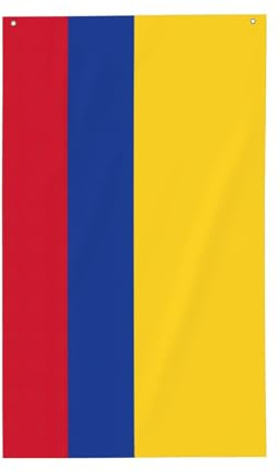 Drapeau de la Colombie 1,5 x 0,9 m, drapeau décoratif unilatéral pour la journée nationale de la culture en plein air