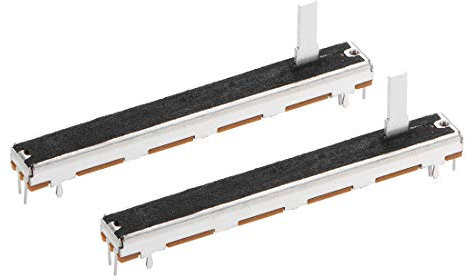 sourcing map 2St Fader Variable Widerstände Potentiometer Gerade Schiebe A103 10K Ohm Exponentielle Doppelpotentiometer zum Dimmen 75mm