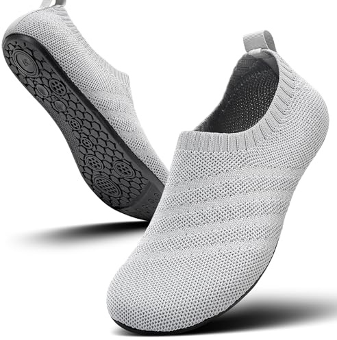 Sosenfer Tofflor, kvinnor, män, lätta stugskor, halkfria, platta tofflor, hem, mysiga tofflor, unisex, LJUSGRÅ, 39 EU
