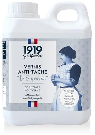 1919 BY MAULER - Vernis bois et peinture Multisupport Le Suprême - Mat Incolore - 220ml - Anti-Rayure, Anti-Tache - PV Contact Alimentaire