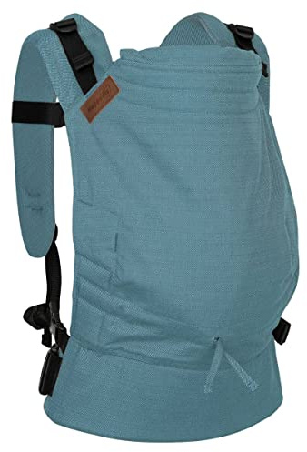 Hoppediz Buckle Babytrage ab Geburt für Neugeborene, Ibiza | Ergonomische Vollschnallentrage mit gepolsterten H-Trägern – mitwachsend 3,5–20 kg, inkl. Anleitung