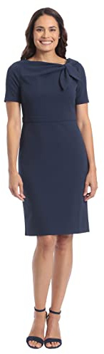 London Times Women's Dresses Polished Sheath Dress with Bow Detail Career Office Event Occasion Guest of
