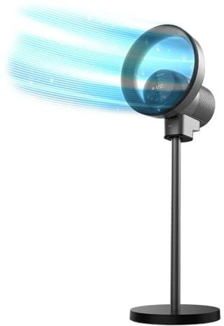 Cecotec Ventilador y Purificador de aire TotalPure 2in1 MoonStyle Dark, 35 W, Tecnología Bladeless, Control por WIFI, Pantalla LED, Hasta 120º de oscilación, Temporizador.