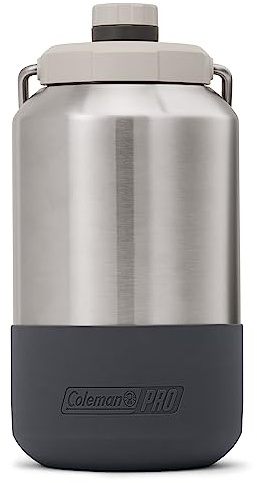Coleman Pro strapazierfähiger, isolierter Gallonen-Wasserkrug, auslaufsicherer, tragbarer Krug für robusten Einsatz, langlebige Stahl-Wasserflasche