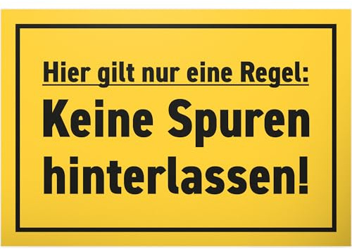 DankeDir! Keine Spuren - Schild 30 x 20 cm - lustig WC Schild zum aufhängen Toilette Klo Schild Toilettenschild Kloschild - Wand Deko Gästetoilette Türschild witzig Gäste WC Herren