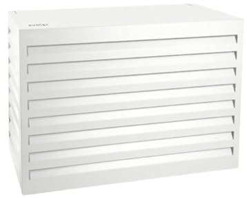 EVOLAR Evo-Cover Cache climatiseur extérieur - Housse pompe a chaleur extérieur - Ecran unité de climatisation en aluminium ajouré - Small, Blanc