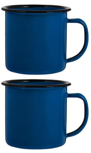 Gogogmee Vintage Coffee Mug Set 2 Pcs 7.70Oz Multi-Function Milk Cups with Anti-Slip Handle Household Milk Mugs for Daily Use