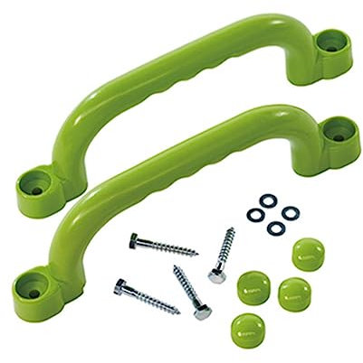 Baoblaze 2Pcs Playground Accessories, Playhouse Grab Handle Bars, with Screws, Climb Play Playroom Ladder Handles for Park, Backyard Tree House Playhouse, light Green