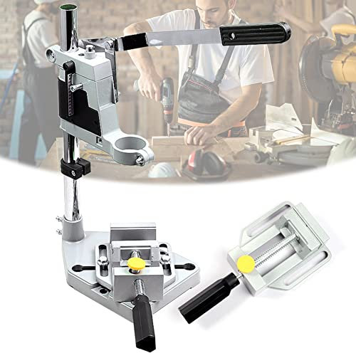 DYK&NX Verstellbar Bohrständer, Bohrmaschinenständer mit Schraubstock, Ständer für Bohrmaschine Wird Tischbohrmaschine, für Handbohrmaschine Schraubstock Halter DIY