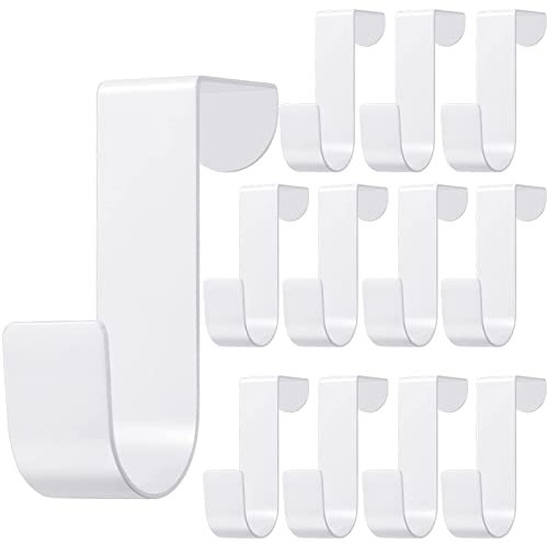 12 Stück Türhaken für Schranktüren, Organizer, Halter, Edelstahl, Haken über Tür, Rückseite, Badezimmer, Organizer, Rack Aufhänger für Weihnachtskranz, Strumpf, Kleidung, Handtücher, Schlüssel (weiß)