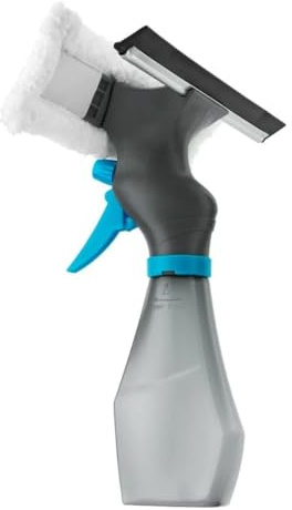 3-in-1 Microfibre Cloth Pad Rubber Squeegee Window Cleaner Bottle Spray Tool For Indoor and Outdoor Home & Garden office Glass Cleaning Car Windows Shower Screen Washer Cleaning Kit