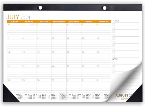 Tischkalender 2024 2025, Wandkalender, Juli 2024 - Dezember 2025, Monatsplaner, Papier, Büro, Schreibtisch, 43,2 x 30,5 cm, 18 Monate, Planung und Organisation zu Hause, Schule, Büro