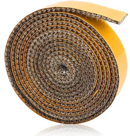 Junta Refractaria Chimene, Cinta de Sellado para Chimenea, Cinta Aislante Termica, Autoadhesivo Junta Cristal Chimenea 3m x 10mm x 3mm, Tira de Sellado de Fibra de Vidrio Resistente al Calor