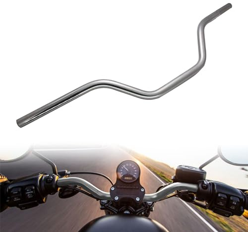 7/8 22mm motorcycle Mid Handlebars, Motorcycle Handlebar Handle Bars Universal for All Motorcycle which the clamp 7/8 22mm-Titanium