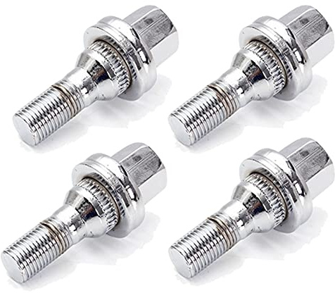 Wheel Bolts,Locking Wheel Nuts 4pcs 17MM Wheel Nuts Alloy Bolts Flat Seat Fit use for Peugeot 206 207 307 308 406 407 607