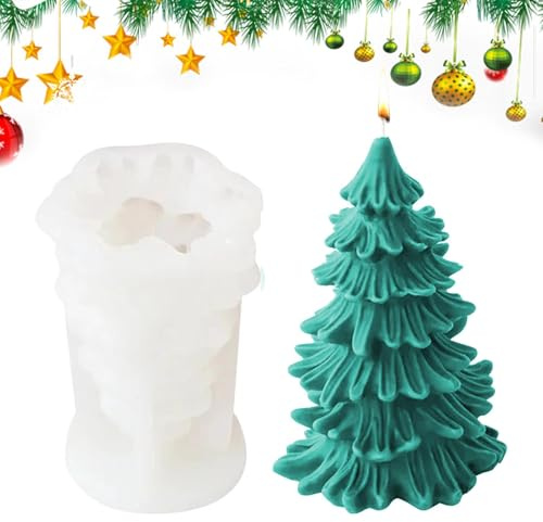 Ylnailky Molde para hacer velas, molde para hacer velas - Molde artesanal en forma de árbol,Molde artesanal de vela de silicona, molde artesanal para jabón de vela hecho a mano