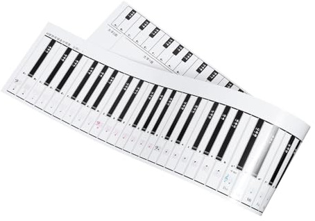Toyvian Piano Keyboard Guide Paper 88 Key Simulation Paper Waterproof Double-Sided Piano Keyboard Aid for Beginners Teaching Reference for Practice and Learning 48.82 X 7.48 in