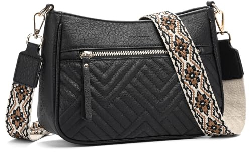 SENDEFN Sac Bandoulière Femme, Sac à Main Bandoulière Multipoches Petit Sacoche Femme Bandoulière Avec Large Sangle Réglable et Amovible pour Le Shopping, Le Travail et Les Voyages