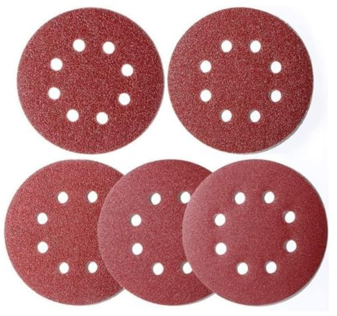 P40 125mm Sanding Disc 100pcs | 8 Hole 5 Inch Round Sanding Discs | Sanding Pads for Random Orbital | Sanding sheet, Sandpaper for wood & Metal