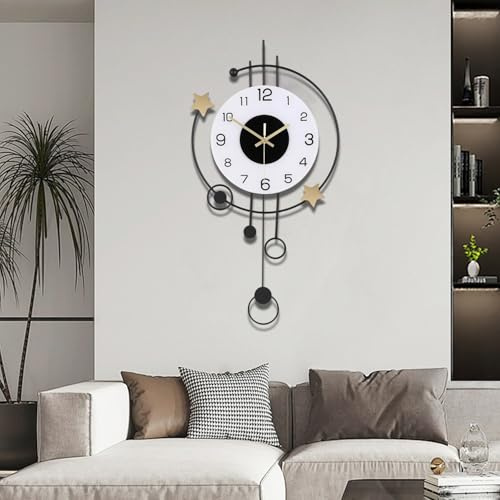TOHOOYO Große Moderne Wanduhr für Wohnzimmer Dekor große dekorative Wanduhr Pendel batteriebetrieben Nicht tickend für Schlafzimmer Küche Büro Haus einzigartige Uhren Wanddekor 12.5 * 25.5 Zoll