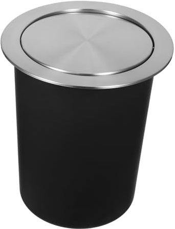 Gatuida Cubo Basura Cocina Integrado Acero Inoxidable Con Tapa Abatible Sellada Para Encimera Diseño Compacto Para Gestión Olores y Ahorro Espacio