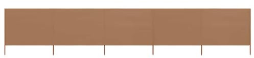 Brise-Vent Extérieur 5 Panneaux,Tissu Non Tissé Résistant et Piquets en Bois,Brise Vue Camping et Brise Vent de Plage,Protection Contre Le Vent et Intimité,Store Banne,Taupe,600 x 80 cm