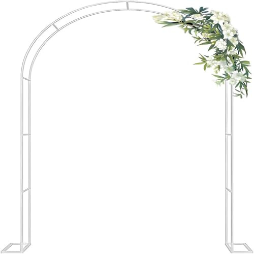 Arche de jardin support pour mariage, plantes grimpantes, treillis blanc, pergola, décoration, réglable, 200-220 cm x 200-230 cm, parfait pour pelouse et arrière-cour, 40 cm de largeur