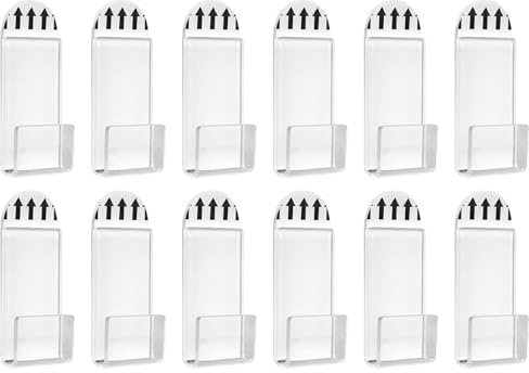 VBSYUYQ 12pcs Vinyl Record Wall Mount Display, Self-Adhesive Vinyl Record Holder No Drill Clear Acrylic Album Storage Hanger with Tape CD Card Shelf for Collection Magazine Home Office Decoration