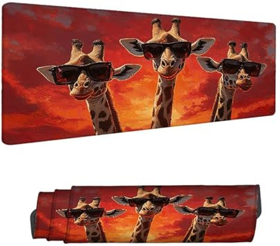 Alfombrilla de Ratón para Juegos, Jirafa Alfombrilla Ratón XXL 1500 x 800 MM,Animal Protector Escritorio Desk Mat, Mouse Pad con Base de Goma Antideslizante, para Oficina Gaming en Casa H-12246