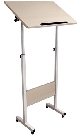 Generico Podio Portatile Regolabile con Ruote - Leggio Nero Versatile per chiese, conferenze ed Eventi - Supporto per presentazioni 80x40x140 cm per Hostess e relatori