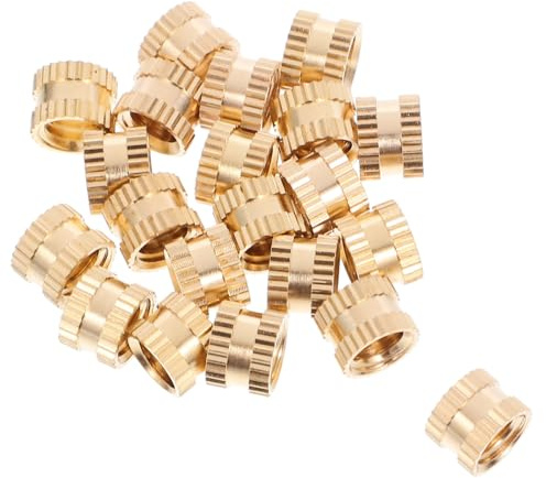 Yardenfun de Insertos Roscados Prácticas y Seguras 20 Piezas de Latón Dorado de 8x6 Mm, Tuercas de Empotrar Rosca Hembra para Uso Industrial