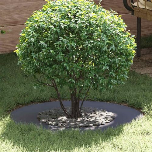 Gabionen Hochbeet, Flacher Baumring Anthrazit Ø40 / 70 cm Stahl für Garten, Terrasse, Restaurants, Gewerbe