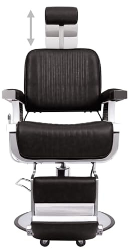 Genérico Silla de peluquería de Cuero sintético Negro 68x69x116 cm,Economía e Industria,Peluquería y cosmética,Sillas de peluquería-110168