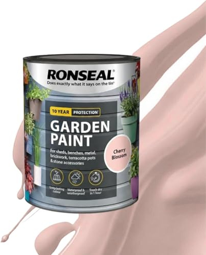Milena Cherry Blossom Garden Paint 750ml, Water Based Wooden Paints, Fast Drying Matt Finish, Long Lasting Fade Resistance Fence Paint, DIY Colour for Brick, Flower Pots (Cherry Blossom, 750 M L)