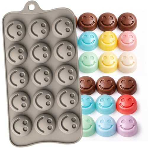Stampo in Silicone per Cioccolatini Smile 3D - Stampo da Forno e Frigo - Versatile per Dolci, Ghiaccio, Candele, Caramelle, Gelatina - Formine Antiaderenti (FACCINA)
