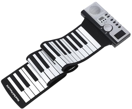 Hamwesh Roll Up Piano, 61 Tangenter Silikon Bärbar Design 128 Toner 100 Taktslag Bärbar Pianoklaviatur, 61 Tangenter Keyboard med 40 Demolåtar MIDI Out för Nybörjare Barnresor