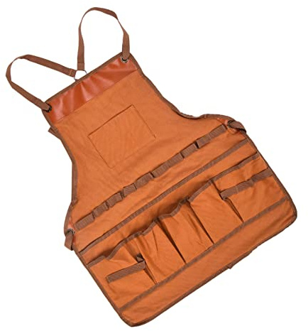 Tnfeeon Tablier en Toile, Tabliers Travail du Bois Jardinage Cuisson Camping avec Protection de l'eau Tablier en Toile, Gilet à Outils à Bandoulière pour Charpentier Nan