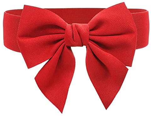 TeeYee Damen Mädchen Groß Schleife Decor Elastische Tailleband Gürtel | Einstellbar Tailleband,Women Elastic Belt,Gürtel mit Schleife,Fashion Belt für Mädchen