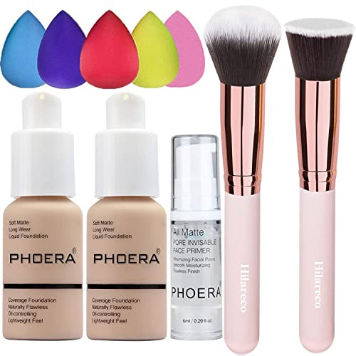 Phoera Foundation Concealer Cover Flüssigmatt Full Coverage Concealer Cover Shadows Skin Care Foundation Oil Control Erhellen Sie den langlebigen (102 Nude)