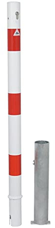 Absperrpfosten 2-er Set, herausnehmbar per Profilzylinder, zum Einbetonieren, aus Stahlrohr Ø 60 mm, verzinkt und beschichtet, Überflur 900 mm