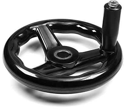Othmro 1Pcs Round Three Hand Wheel 0.63inch Center Hole Diameter 6.3inch Handwheel Diameter Black Bakelite 3 Spoked Lathe Handwheel Hand Wheel with Revolving Handle for Milling Machine Lathes Grinders